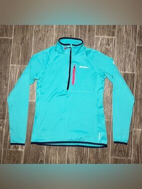 Eddie Bauer First Ascent 1/4 Zip Pullover Free Heat Activewear Teal Womens Small